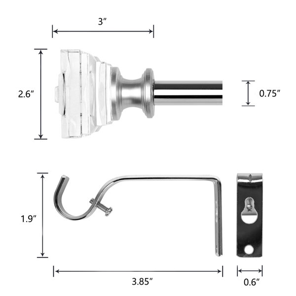 House of Hampton® Afelix Iron Adjustable Overall Width x 0.75'' Diameter Single Curtain Rod